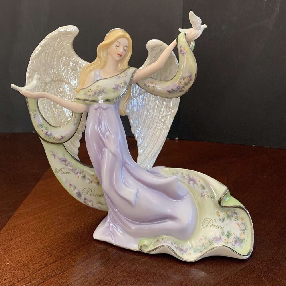 Inspirations of Peace Music Box Figurine Lena Liu’s Angel Doves VIDEO